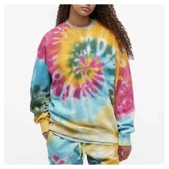 La Detresse Tops - La Detresse NWT Womens Tie Dye Tropicali Pullover Sweatshirt Sz L Relaxed Fit